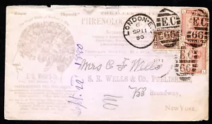 UK GB 1880 LONDON DUPLEX STEMPEL BINDUNG S.G. #48 & PAAR S.G. #156 - Bild 1 von 2