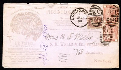 UK GB 1880 LONDON DUPLEX CANCEL TYING S.G. #48 & PAIR S.G. #156 - Image 1 of 2