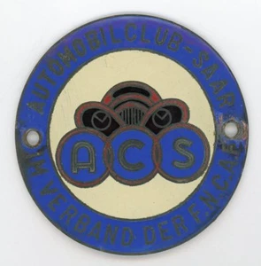Placa original ACS (Automobil Club - Saar) - Imagen 1 de 2
