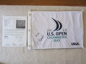 2015 US OPEN Winner - JORDAN SPIETH - Signed Embroidered Golf Flag JSA LOA - Picture 1 of 5