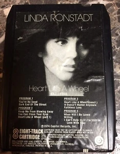 Linda Ronstadt Heart Like a Wheel Vintage 8 Track Cassette Tape 8XT 11358 Used - Imagen 1 de 4