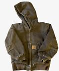 Carhartt Boy?S Coat Xxs Size 4/5 Traditional Brown Good Condition