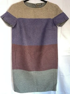 Loro Piana Women Cashmere Knit Midi Sweater Dress Multicolor Block EU40 Pockets - Picture 1 of 10