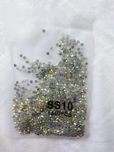 1440 Crystal AB Hotfix Rhinestones - 2.8mm SS10 - Crystals - Pre Glued Gems - Picture 1 of 5