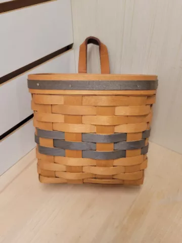 1997 Bradford Basket Company Blue Striped Small Hanging Basket Cover
