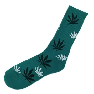 Mad Toro Unisex Marijuana Leaf Graphic Crew Socks Dark Green One Size New - Picture 1 of 1
