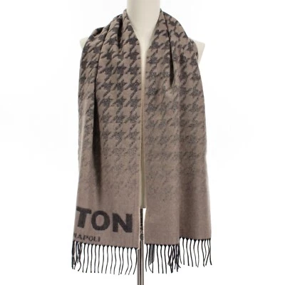 Kiton новый с Ярлыками Ombre Houndstooth шарф в бежевый и черный 100% кашемир сделано в Италии - Изображение 1 из 4