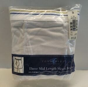 Towncraft Three Mid Length Men's Briefs Size 36 Sealed Package of 3