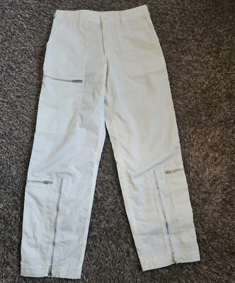 Helmut Lang White Zippered Cargo Cotton Pants Women’s Sz 0 - Image 1 of 4