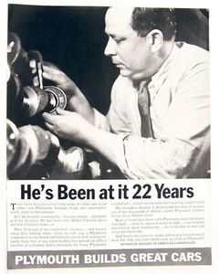 Plymouth Autoanzeige baut tolle Autos & Time Magazine Glück November 1935 - Bild 1 von 2