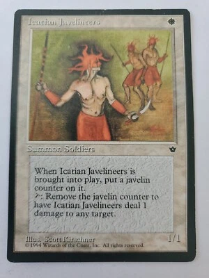 MTG Magic The Gathering Card Icatian Javelineers Summon Soldiers White Fallen  - Image 1 of 2