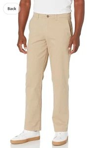 Amazon Essentials Straight Pants Men's 42x30 Tan Comfortable Casual - Picture 1 of 4