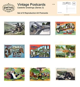 Catskills Greetings, NY  (Series 3) Lot of 9 Rare  Antique Repro Postcards - Picture 1 of 1