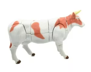 Cow Red White Realistic 3D Puzzle Toy Model Plastic Replica Barn Animal F3042 - Picture 1 of 9