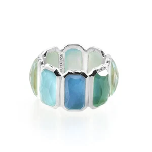 IPPOLITA Sterling Silver Rock Candy Wonderland Brick Band Ring in Blue Star 7 - Picture 1 of 1