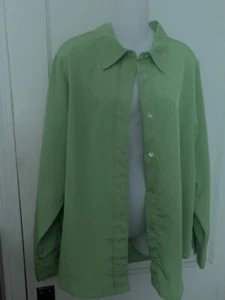 Susan Graver XL long sleeved shirt lime green - Picture 1 of 2
