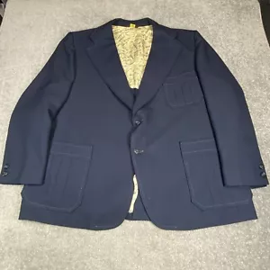 Vintage V-Linie Kleidung für Levi Strauss Blazer Herren 52 Blau Einreiher Union - Bild 1 von 15