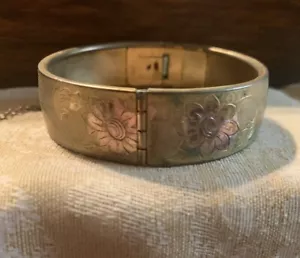 Vintage 1950’s Floral Bangle Bracelet SEE DESCRIPTION!! - Picture 1 of 8