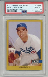 2021 TOPPS ARCHIVES SNAPSHOTS GOLD #ASSK SANDY KOUFAX /10 DODGERS PSA 10 LOW POP - Picture 1 of 2