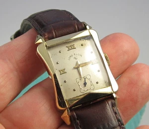 Reloj Elgin De Colección Años 1940 Lleno Oro 14K 21 Joyas Mecánico Vidrio Forma - Imagen 1 de 7