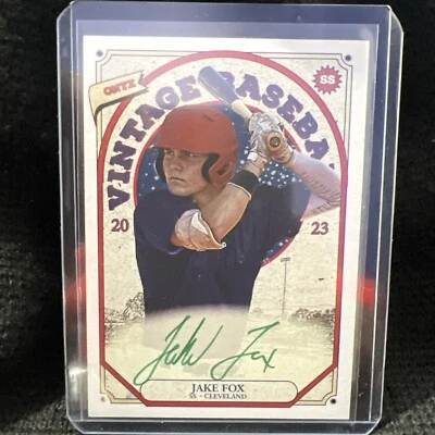 Jake Fox2023 Onyx Vintage Extended Green Ink /50  Auto Cleveland Guardians - Image 1 of 4