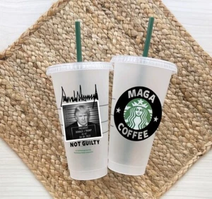 MAGA Gift Trump Not guilty Cup Trump Customized Starbucks Cup - Picture 1 of 3
