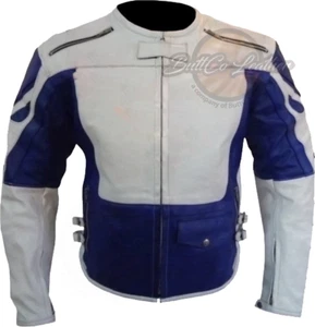 Herren Rindsleder Motorrad Jacke Biker Stil CE Rüstung Handarbeit Qualität Ausrüstung - Bild 1 von 62