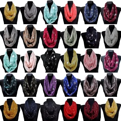 Seide Loop Schal Halstuch Pusteblumen Rundschal Schlauchschal glitzer Damen