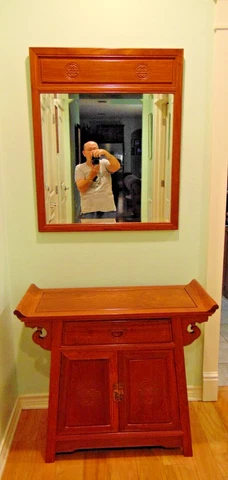 Rosewood Altar Cabinet with matching  longevity Vertical Mirror Cover