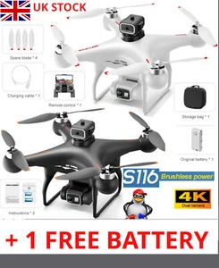 S116 Max drone quadricottero prevenzione ostacoli doppia fotocamera 4K spazzole ottiche Flo - Foto 1 di 24