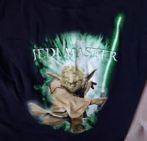 Boy's Sz S Star Wars Long Sleeve T-shirt Yoda, Jedi Master Navy Blue 100% Cotton - Picture 1 of 3