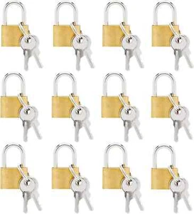 Juvale 12 Pack 1.2-Inch Small Luggage Locks with Keys - Mini Padlocks for Locker - Picture 1 of 6