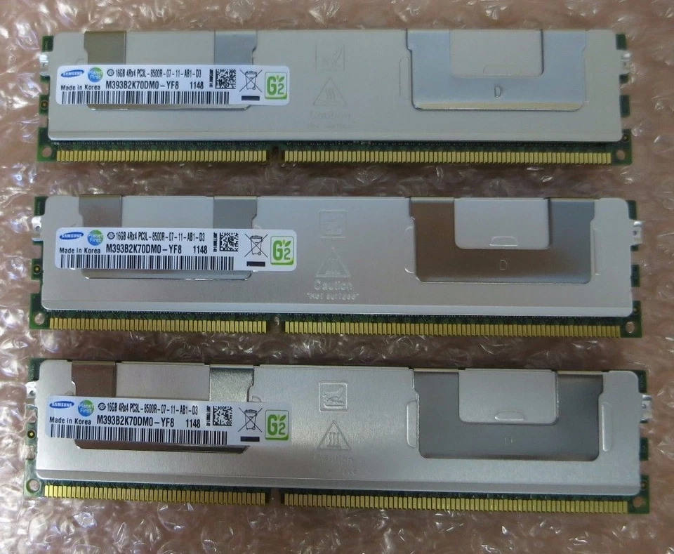Fujitsu 48GB (3x 16GB Kit) DDR3-1066 PC3L-8500R Server Memory S26361-F4412-E536 - Image 1 of 3