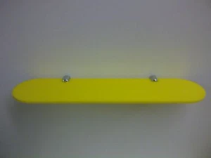 PLASTIC ACRYLIC PERSPEX SHELF WITH CHROME FIXINGS FOR BATHROOM LOUNGE & BEDROOMS - Picture 1 of 13