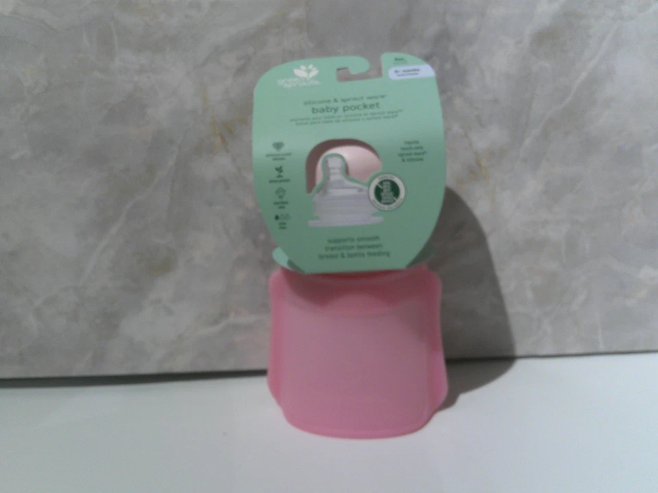 Bolsillo para alimentos Green Sprouts rosa claro de silicona y brotes 5 oz/0+ meses Foto 1 de 4