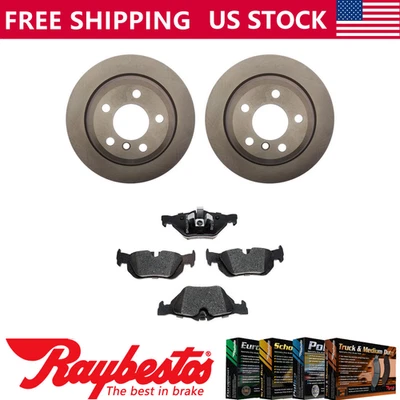 Rear Kit Brake Rotors + Ceramic Pads & Hardware For 2015 BMW X1 - Raybestos - Image 1 of 4