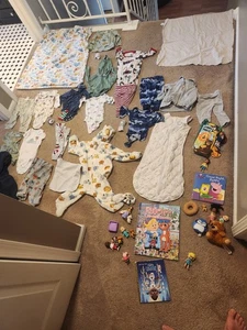 Lot Of Boys Clothes Size 6-9 Month's, Toys, Books, Blanket. Carter And Other's - Picture 1 of 9