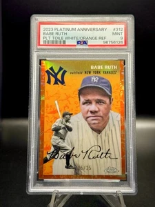 Toile Topps Platinum 2023 blanco/naranja ref 05/25 BABE RUTH #312 PSA 9 PoP 5 - Imagen 1 de 4