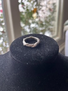 Peter Thomas Roth 925 Silver Diamond 5mm Signature Ribbon & Reed Band Ring 7 - Picture 1 of 8