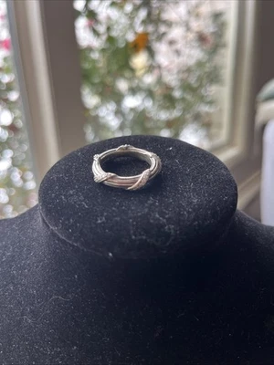 Peter Thomas Roth 925 Silver Diamond 5mm Signature Ribbon & Reed Band Ring 7 - Image 1 of 4