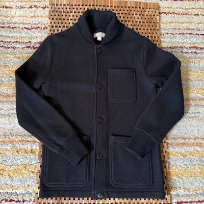 J. Шерстяной свитер CREW Wallace & Barnes из мериноса на пуговицах черный мужской XS - Изображение 1 из 3