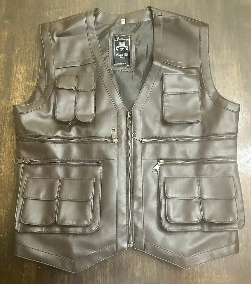 Colete Masculino de Couro Dallas Cowboys PIAZZA ITALIA Marrom 44 Médio - Imagem 1 de 4