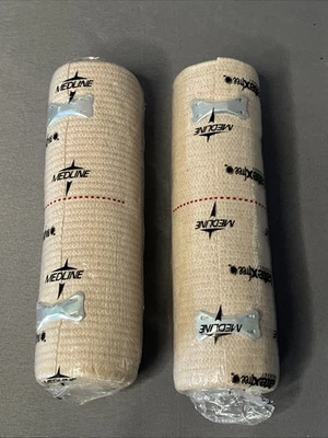 Lot of 2 Medline Elastic Bandages with Clips 4” x 5 yd Compression Wraps Sealed - Image 1 of 3