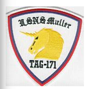 5" MARINEBLAU USNS MULLER ETIKETT - 171 BESTICKTER AUFNÄHER - Bild 1 von 1