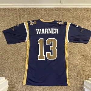 Y2K St. Louis Rams NFL Puma Brand Kurt Warner #13 XL Jersey Blue Gold Football - Picture 1 of 24