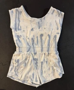 Athleta Girl Retreat Yourself blue Tie-dye Romper size m (8-10) - Picture 1 of 3