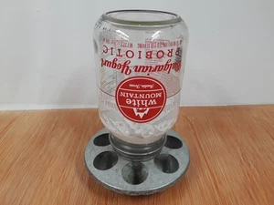 Vintage Mason Style Glas Hühnerfutterhaus verzinkt 5 Loch mit Glas - Bild 1 von 17