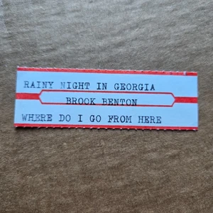 BROOK BENTON Rainy Night In Georgia JUKEBOX STRIP Record 45 rpm 7" - Picture 1 of 1