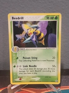 Beedrill 1/112 Cosmos Holo Fire Red Leaf Green Pokemon Card HP/damaged - Picture 1 of 10