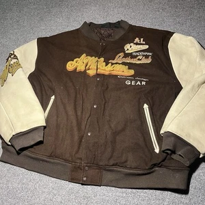 Bomber Al Wissam pelle uomo 6XL lana logo baggy hip hop oversize anni 90 - Foto 1 di 15